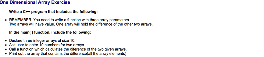 Solved Write a C++ program that includes the following: | Chegg.com