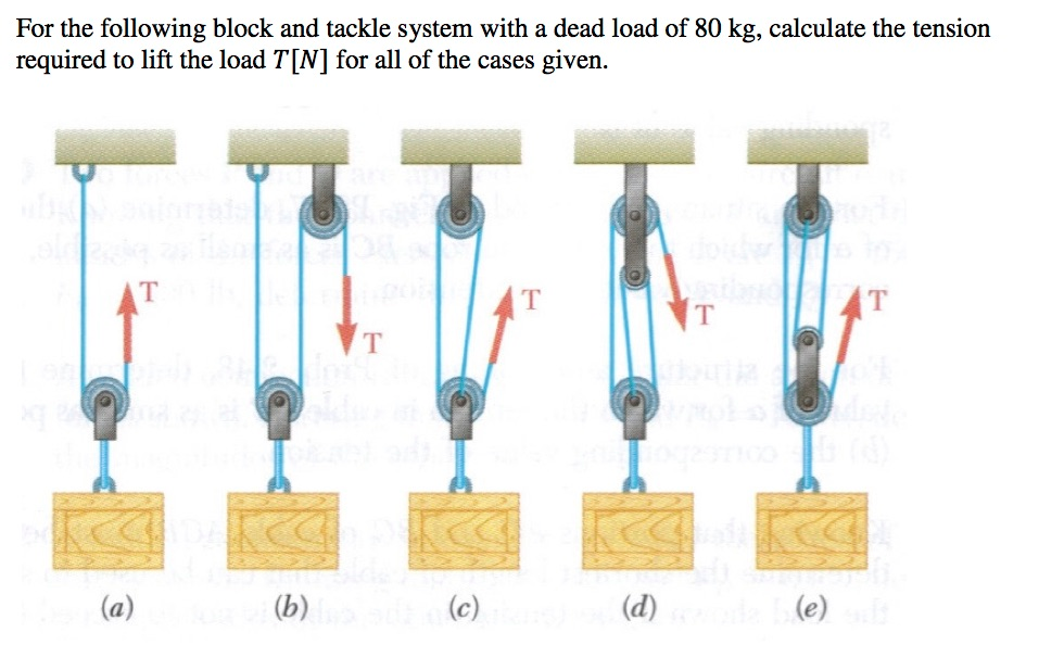 For The Following Block And Tackle System With A Dead | Chegg.com