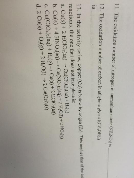 what must the oxidation number of nitrogen be in nh3