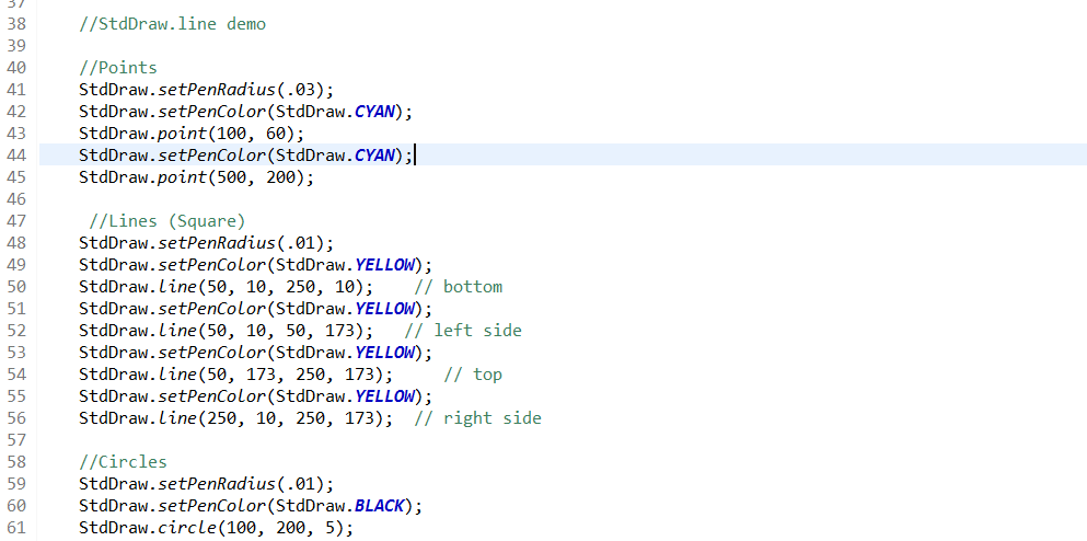 Drawing shapes in Java using StdDraw and | Chegg.com