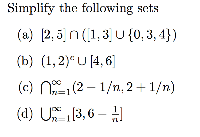 Solved Simplify The Following Sets [2, 5] Intersection | Chegg.com