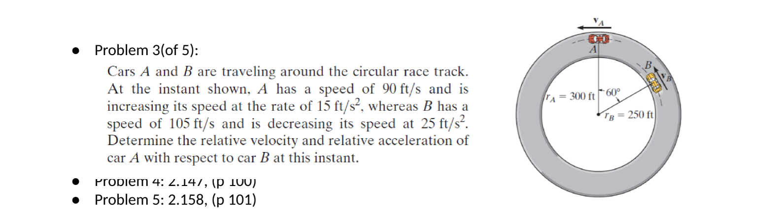 solved-cars-a-and-b-are-traveling-around-the-circular-race-chegg