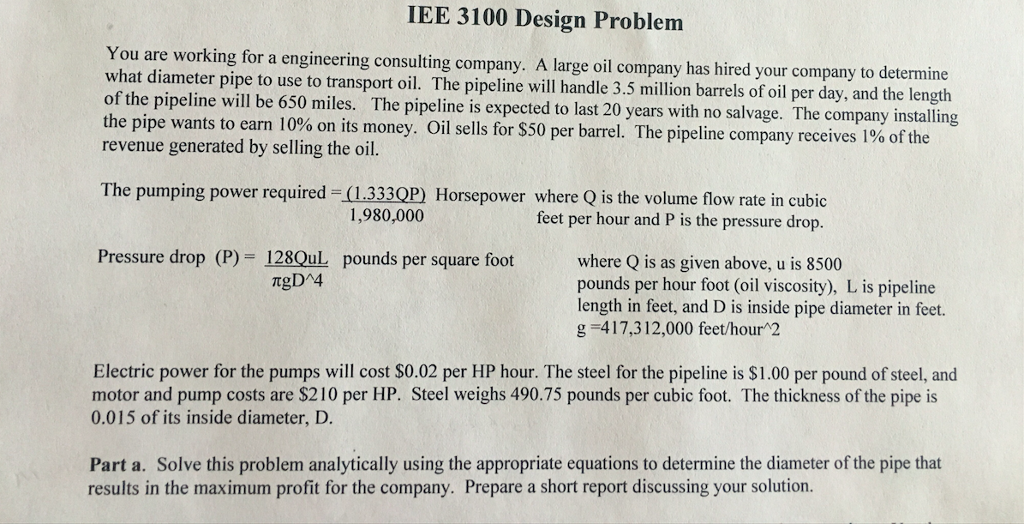 Solved You are working for a engineering consulting company.