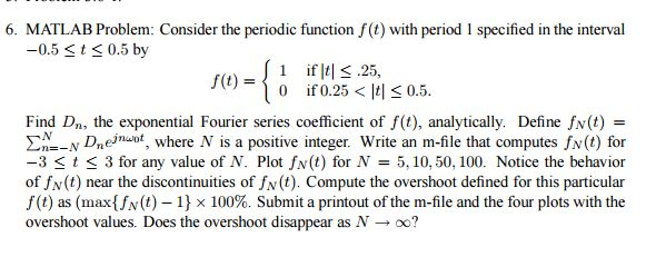 Consider the periodic function f(t) with period 1 | Chegg.com
