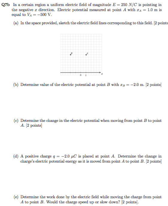 Solved In a certain region a uniform electric field of | Chegg.com