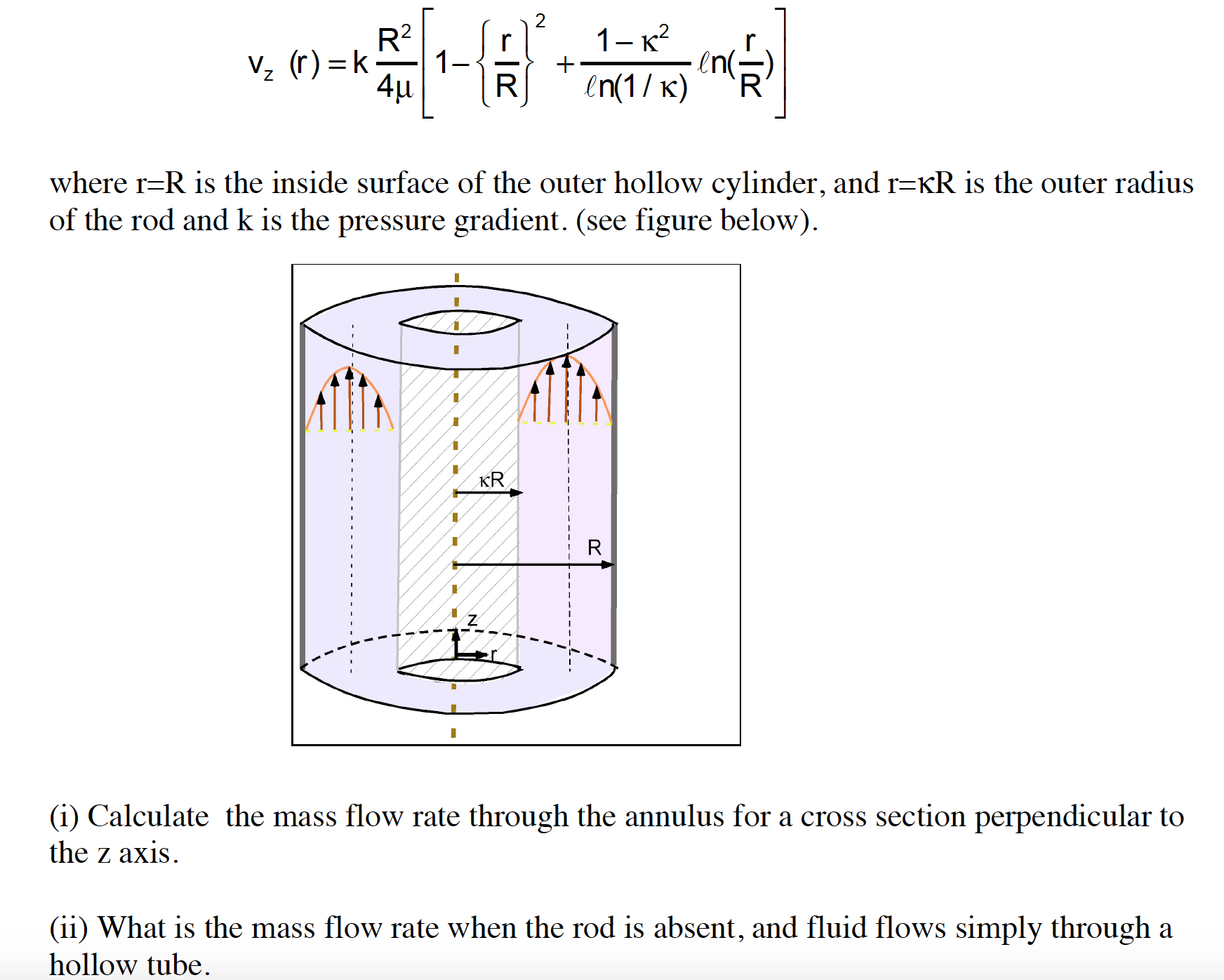 Solved Fluid transport phenomena question, here are the