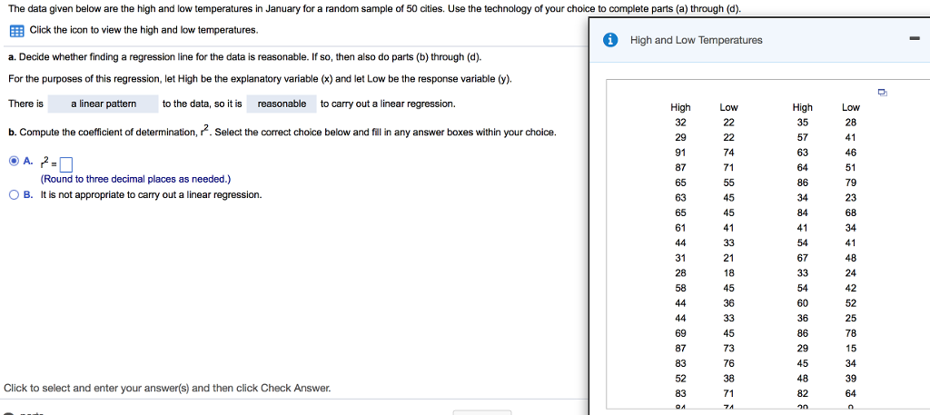 Solved The data given below are the high and low | Chegg.com