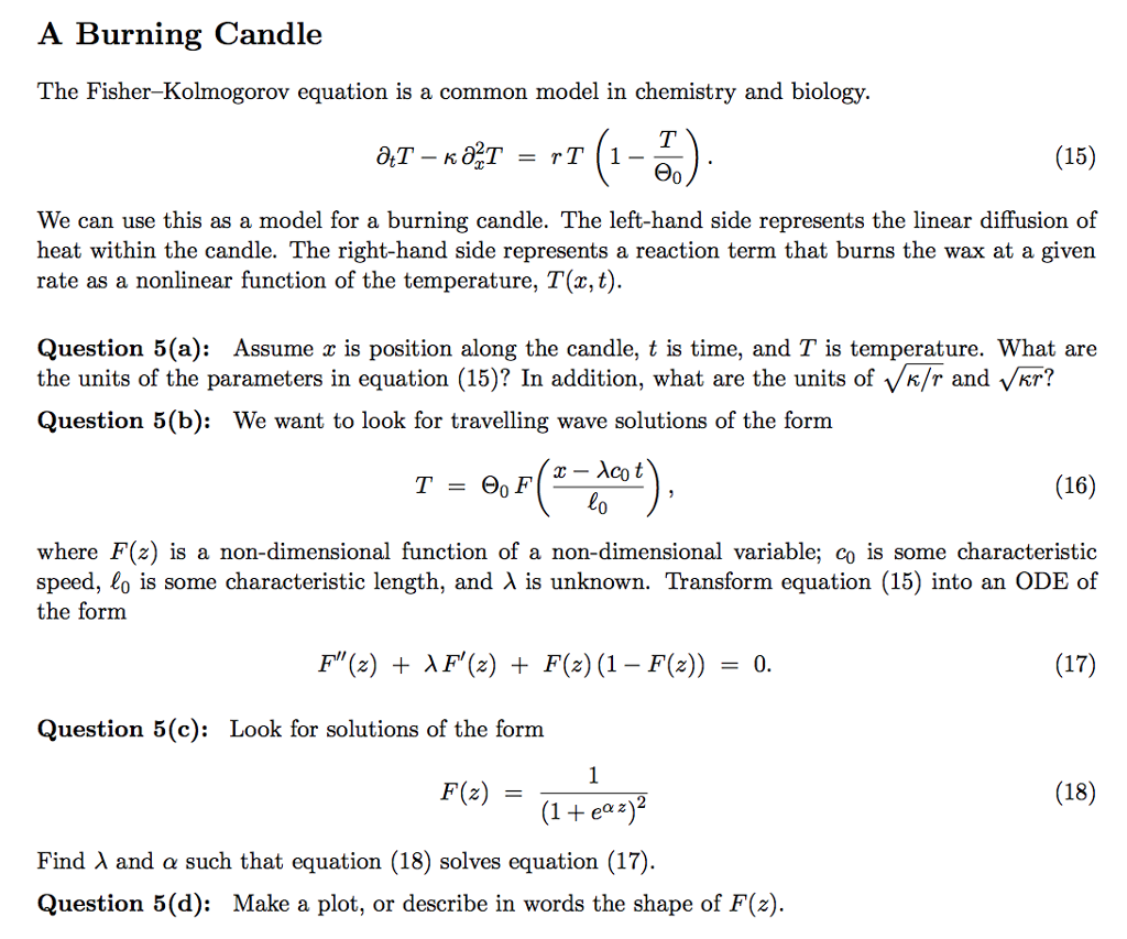 A Burning Candle The FisherKolmogorov equation is a