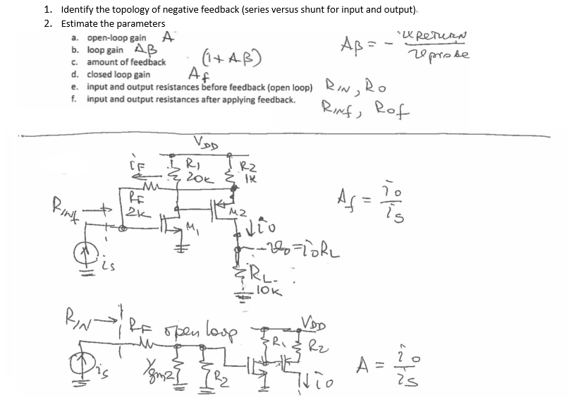 Identify the topology of negative feedback (series | Chegg.com