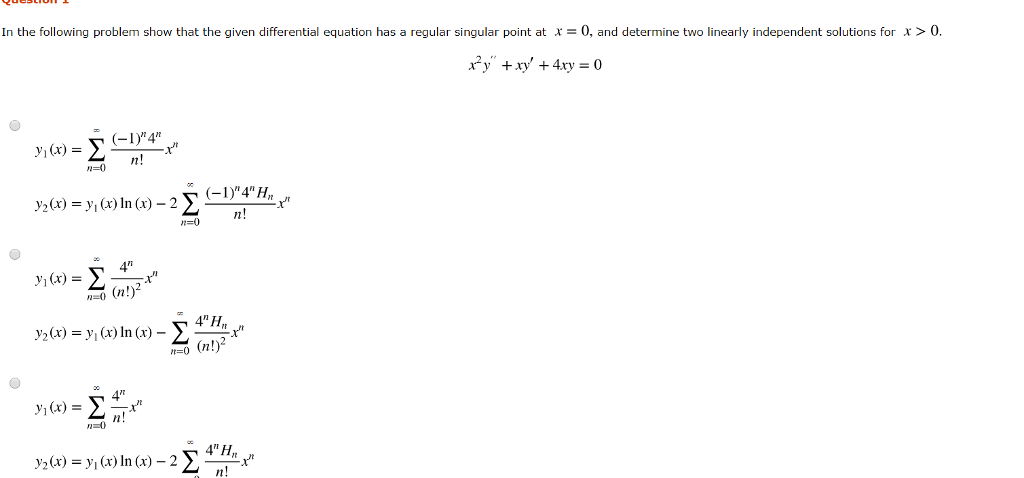 Solved Determine Two Linearly Independent Solution For X0 1397