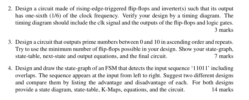 Solved 2. Design a circuit made of rising-edge-triggered | Chegg.com