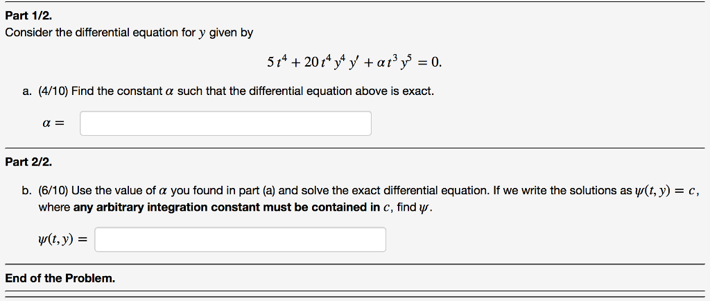 Solved Can you please help me with this differential | Chegg.com