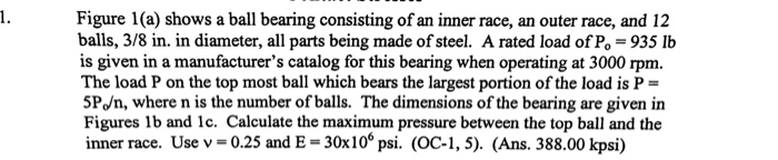 Solved Figure 1(a) shows a ball bearing consisting of an | Chegg.com