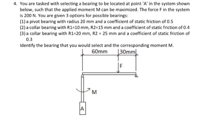 Solved You Are Tasked With Selecting A Bearing To Be Located | Chegg.com