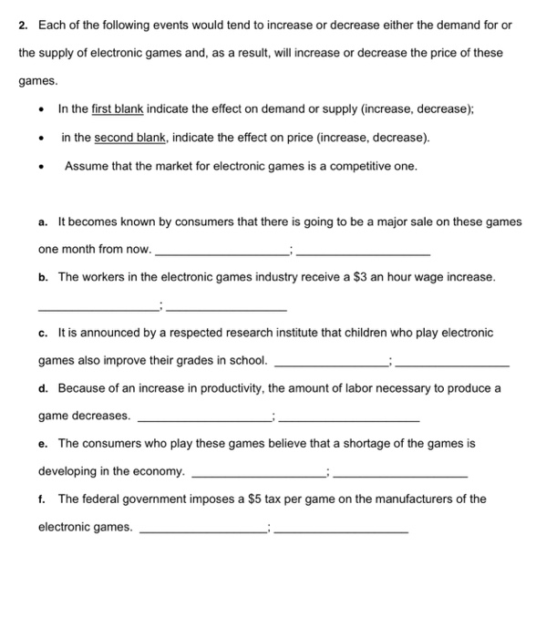 Solved Each of the following events would tend to increase | Chegg.com