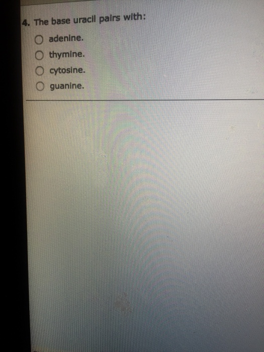 solved-the-base-uracil-pairs-with-adenine-thymine-chegg