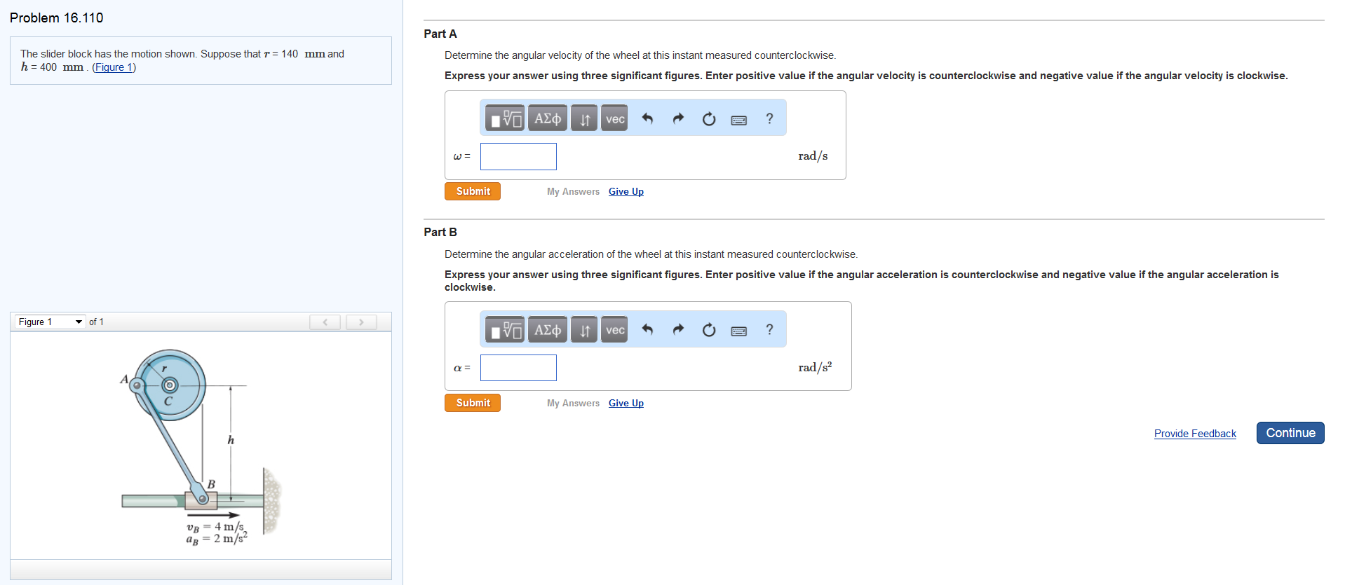 Solved The slider block has the motion shown. Suppose that | Chegg.com