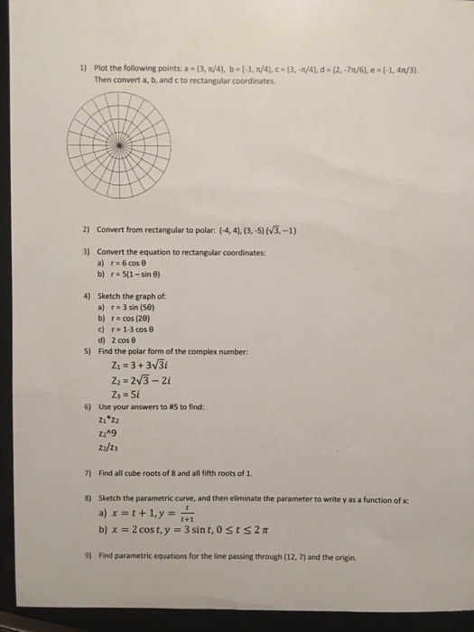 Solved Plot the following points, a = (3, m/4), b = (-3. | Chegg.com