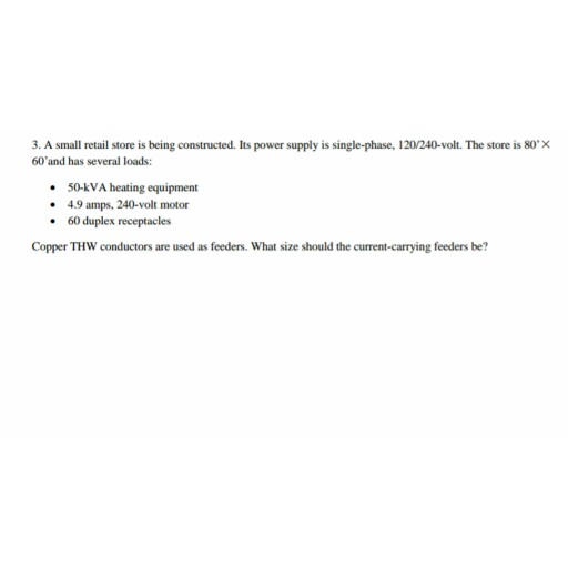 Solved A small retail store is being constructed. Its power