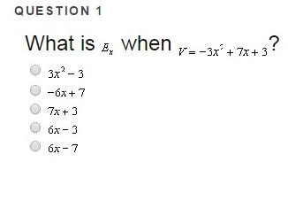 Solved What is E_x when V = -3x^2 + 7x + 3? 3x^2 - 3 -6x + | Chegg.com