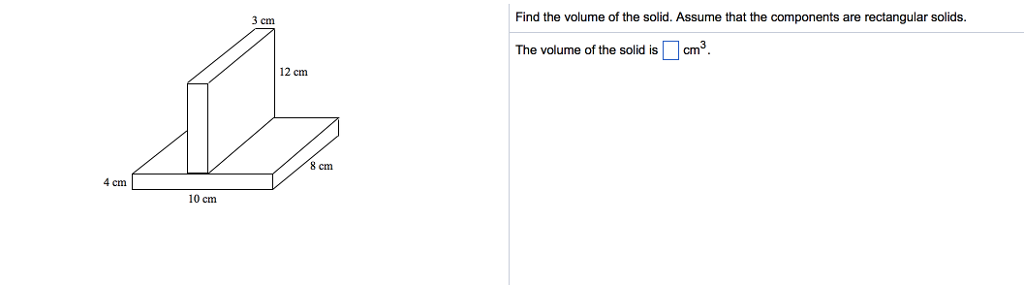 Solved 3 cm Find the volume of the solid. Assume that the | Chegg.com