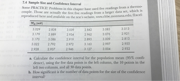 Solved 7.4 Sample Size and Confidence Interval Some | Chegg.com