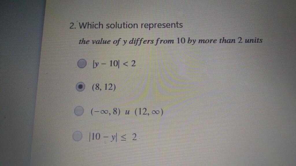 Solved 2. Which Solution Represents The Value Of Y Differs | Chegg.com