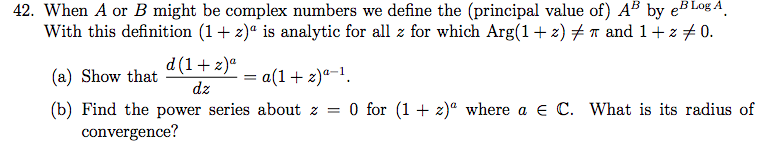 Solved 42. When A or B might be complex numbers we define | Chegg.com