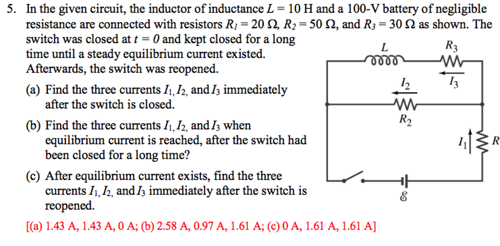 Solved In the given circuit, the inductor of inductance L = | Chegg.com