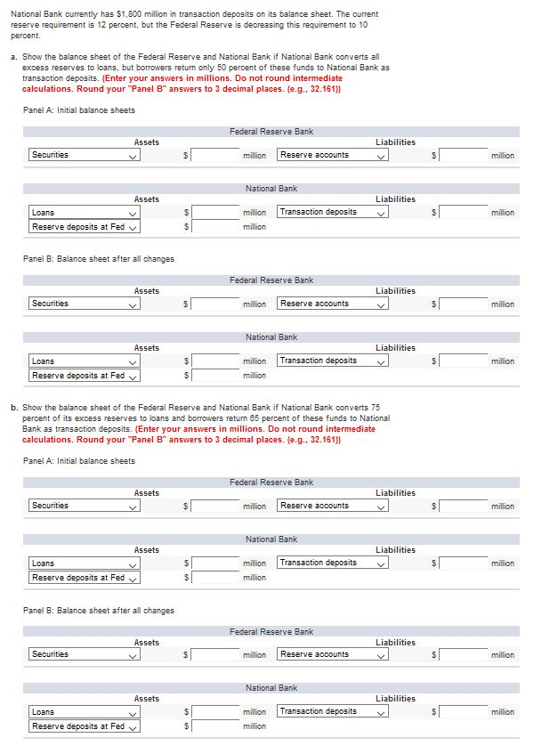 Solved National Bark currently has 1, 800 million in