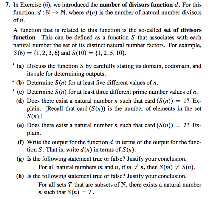 In Exercise (6), We Introduced The Number Of Divisors | Chegg.com