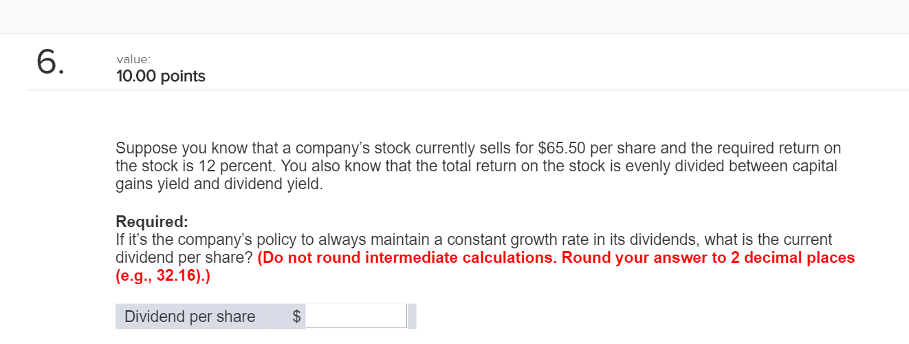 Solved Suppose you know that a company's stock currently | Chegg.com