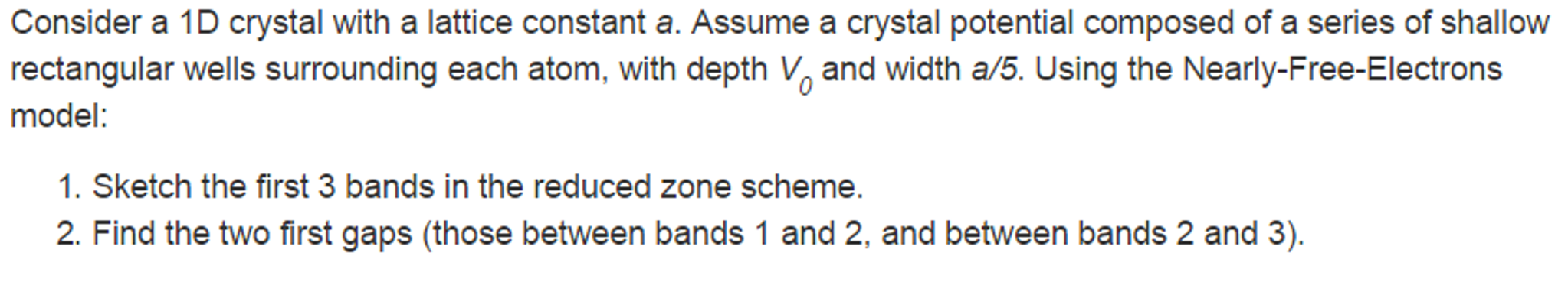 solid state physics: nearly free electron model | Chegg.com