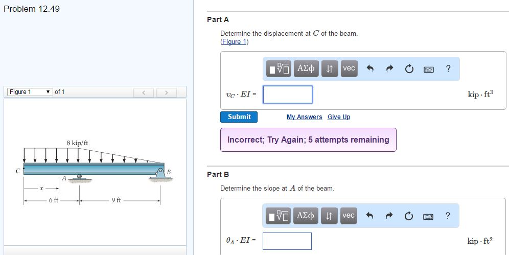 Solved A) Determine the displacement at C of the beam. B) | Chegg.com