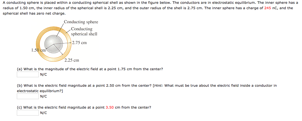 Solved A conducting sphere is placed within a conducting | Chegg.com