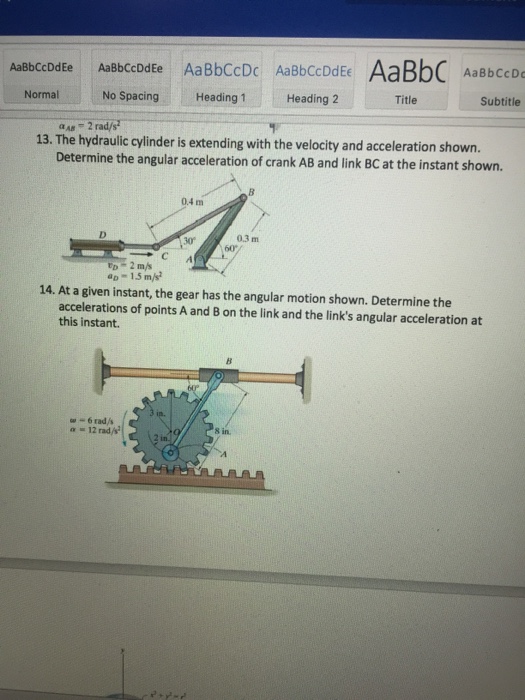 Solved The hydraulic cylinder is extending with the velocity