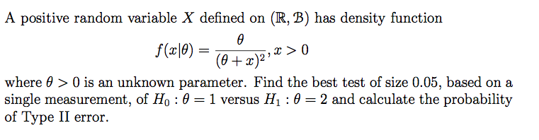 Solved A positive random variable X defined on (R, B) has | Chegg.com