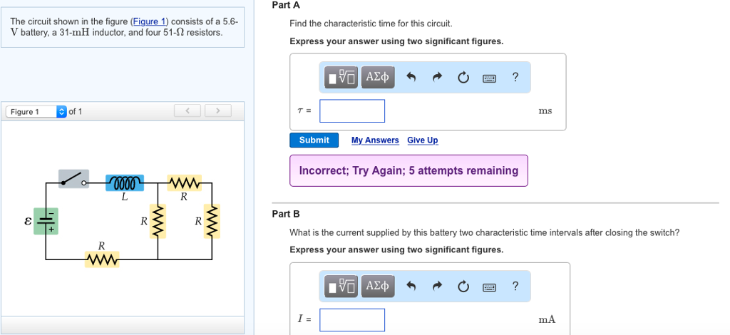 Solved Part A The circuit shown in the figure (Figure 1 | Chegg.com