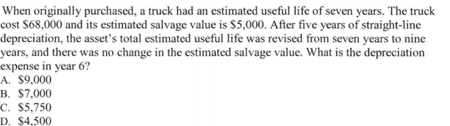 Solved When Originally Purchased, A Truck Had An Estimated | Chegg.com