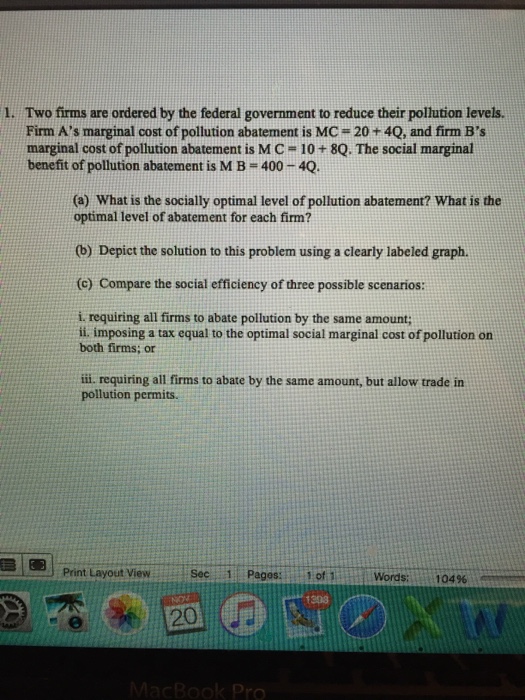 Solved Two firms are ordered by the federal government to