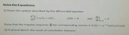 Solved given the system described by the differential | Chegg.com