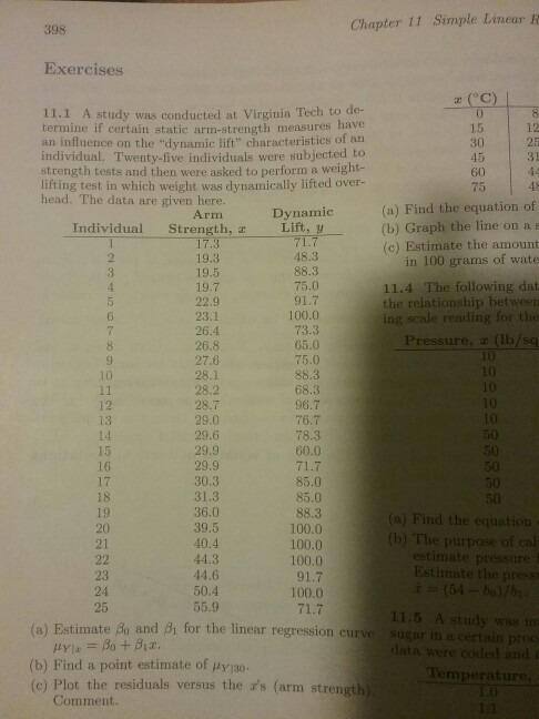 Solved 398 Chapter 11 Simple Linear R Exercises 11.1 A study | Chegg.com