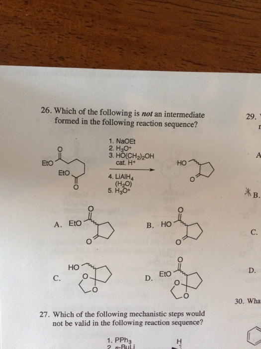 Solved Which of the following is not an intermediate formed | Chegg.com