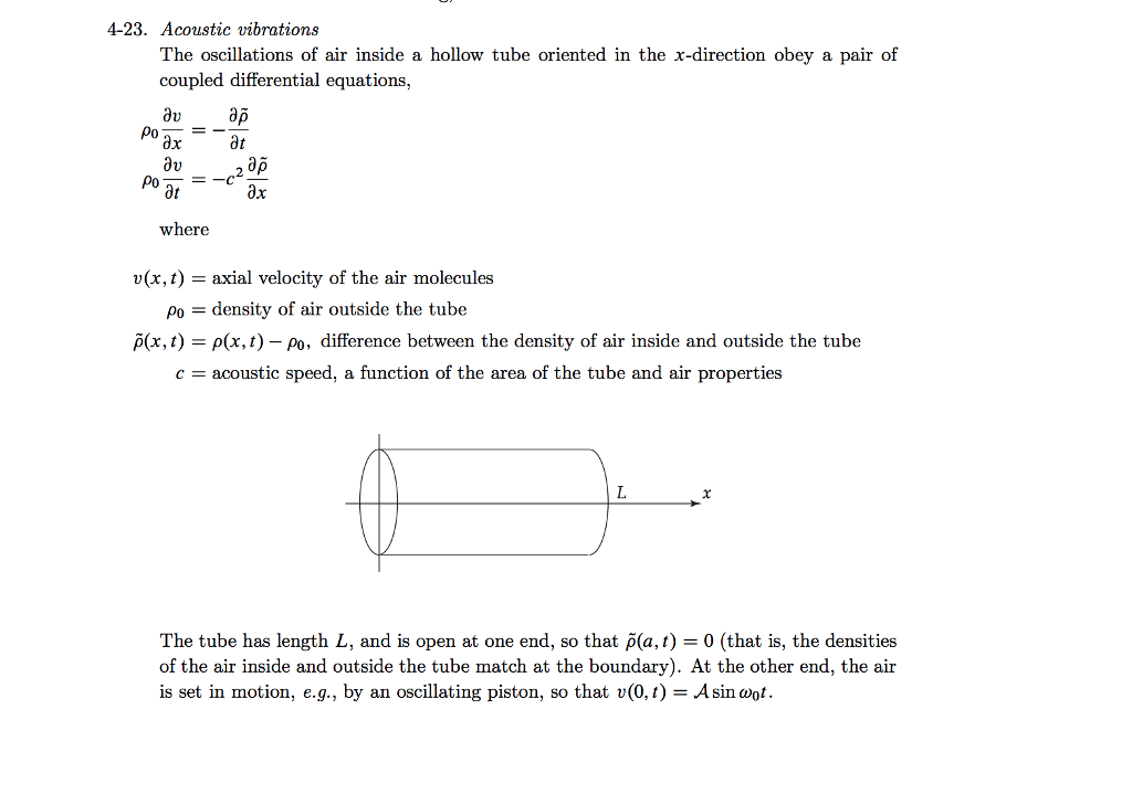 4-23. Acoustic vibrations The oscillations of air | Chegg.com