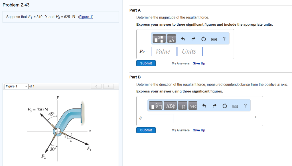 Solved Suppose that F_1 =810 N and F_2 = 625 N. (Figure 1) | Chegg.com