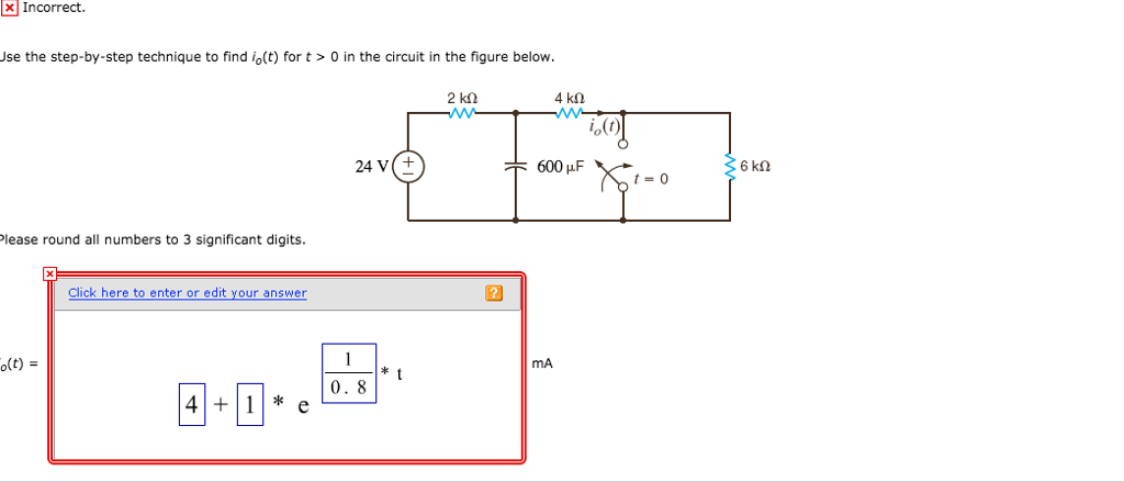 Solved Use The Step By Step Technique To Find Io T For T