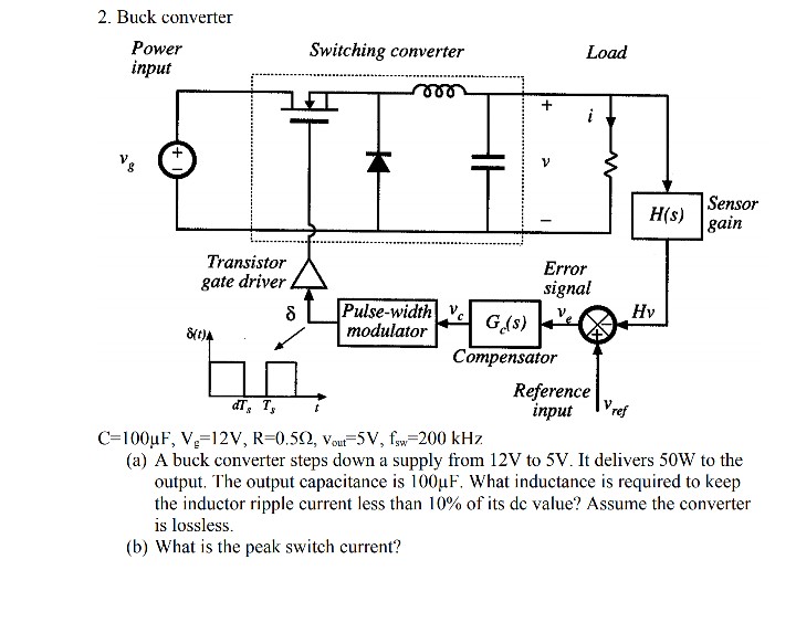 Solved 2. Buck converter Power inpuf Switching converter