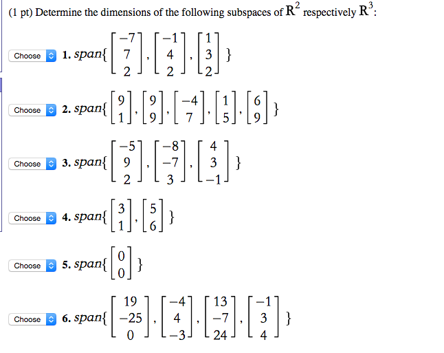 Solved Determine The Dimensions Of The Following Subspaces Chegg Solved Determine The Dimensions Of The Following Subspaces Chegg