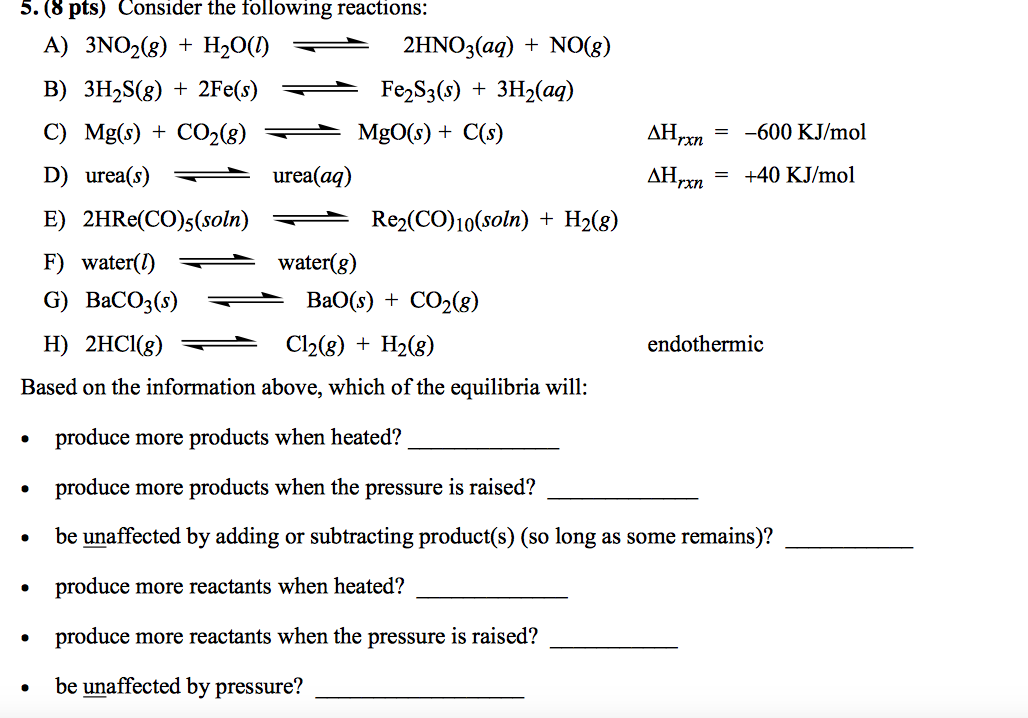 Solved Consider the following reactions: Based on the | Chegg.com