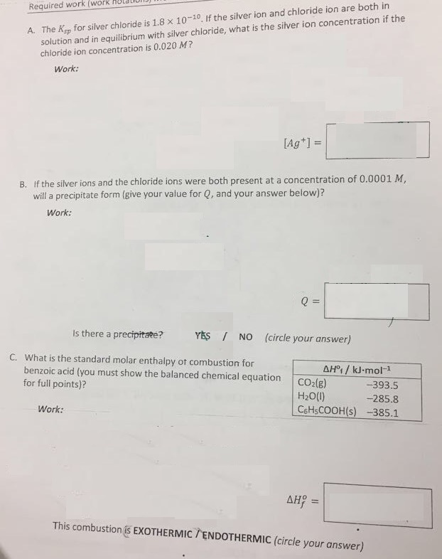 Solved A. The K_sp for silver chloride is 1.8 times 10^-10. | Chegg.com